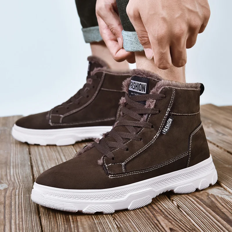 

2020 New Arrival Snow Boots For Men Big Size Winter With Fur Men Boots Designer Mens Cowboy Boots Wearable Man Casual Shoes