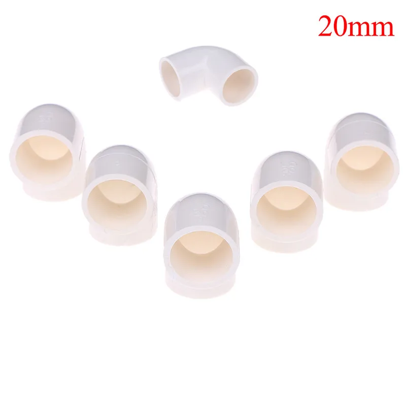 5 шт. 20 мм Диаметр 90 градусов локоть адаптер для ПВХ труб белый|Фитинги труб| |