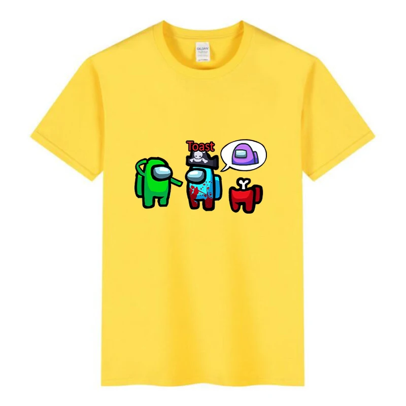 

2021 spring and summer fashion new T-shirt fun short-sleeved children among us t shirt theme printed boy and girl clothes