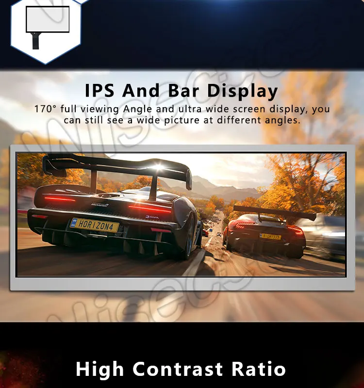 wifi Bluetooth 12.3 inch 1920*720 ips LCD screen with lvds SIM card HDMI driver board for automotive display HSD123KPW1-A30