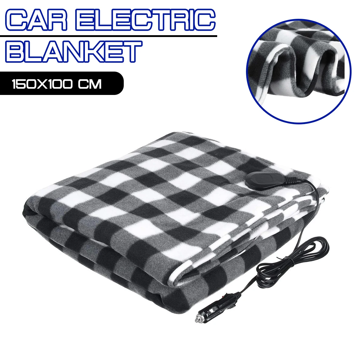 

150x100 Cm Car 12V Electric Blanket Seat Cover Car Heating Blanket Energy Saving Warm Electric Heating Blanket Carpet Heated Mat