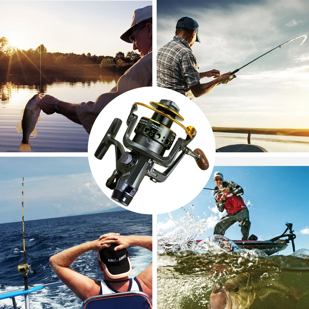 MG30-60 спиннинговая катушка с двойным тормозом металлическая левосторонняя/правая