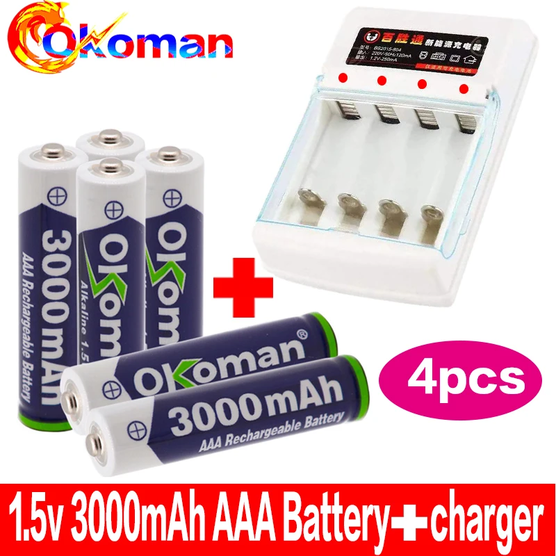 Щелочная батарея AAA 3000 мА · ч 1 5 В аккумуляторная для игрушек с дистанционным