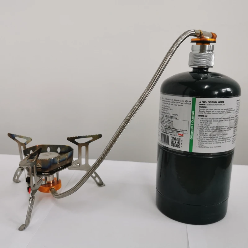 Адаптер кемпинговой плиты 1LB Пропан Малый бак входа и клапан Линдала выхода EN417 на открытом воздухе Цилиндр LPG Баллон Конвертация.