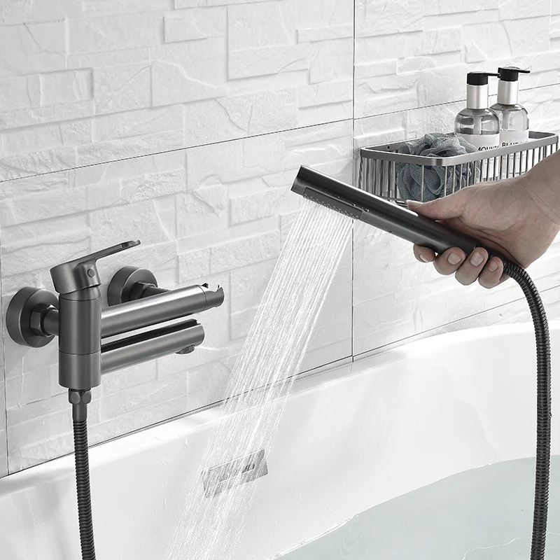 Смеситель для ванны с одной ручкой настенный смеситель ручного душа тройной