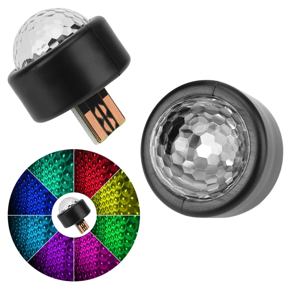 

Миниатюрная атмосферная лампа с USB, автомобильная Цветная декоративная лампа, светодиодная RGB лампа для салона автомобиля, освещение для кр...