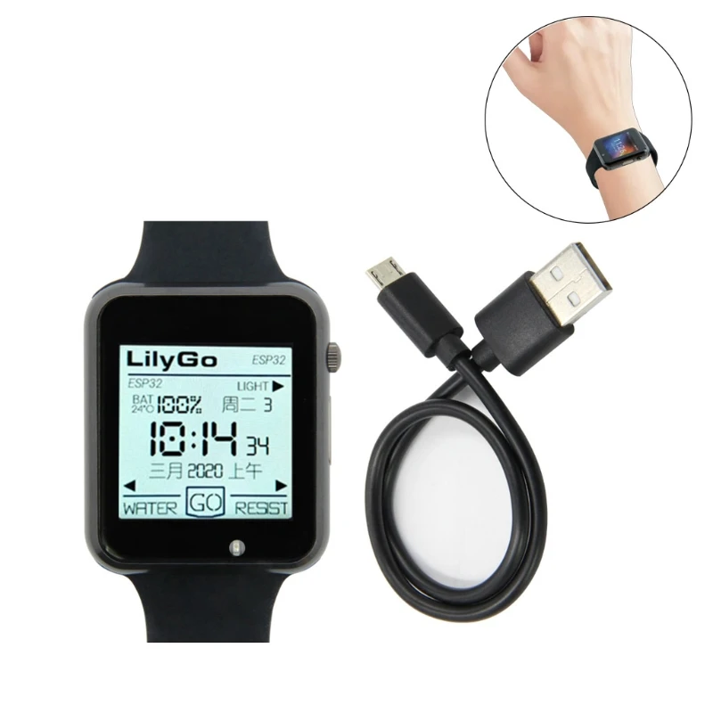 

Микрофон T-WATCH-2020 V3, IPS, сенсорный, ESP32, Wi-Fi, Bluetooth, вибромотор, динамик, трехосевой