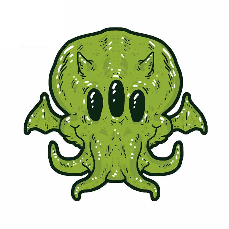 

Cthulhu Green Octopus Car Stickers VAN Scratch-Proof Cartoon Anime Decal Windshield VAN Graphics KK 13cm X 12.4cm