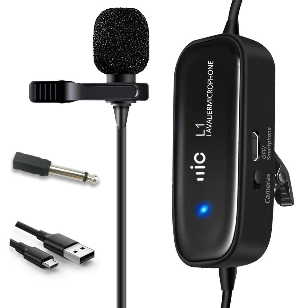 

Lavalier Condenser Microphone 6-Meter-Long Professional Interview Mic Live Streaming Video Conference Recording