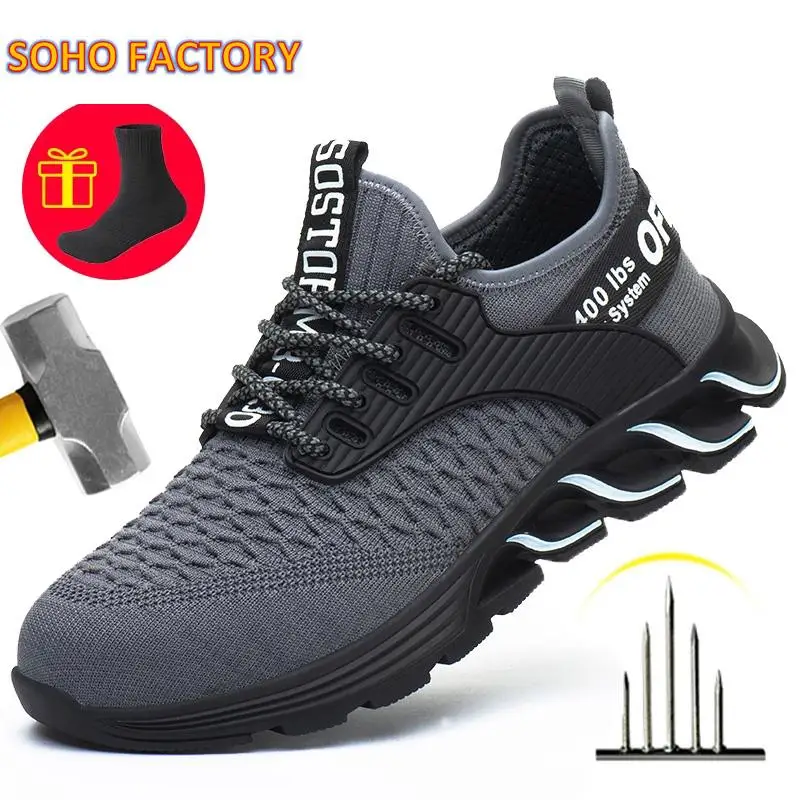 

Новинка, защитная Рабочая обувь SOHO для мужчин и женщин, Противоударная Антипрокольная утепленная ботинки со стальным носком, рабочие кросс...