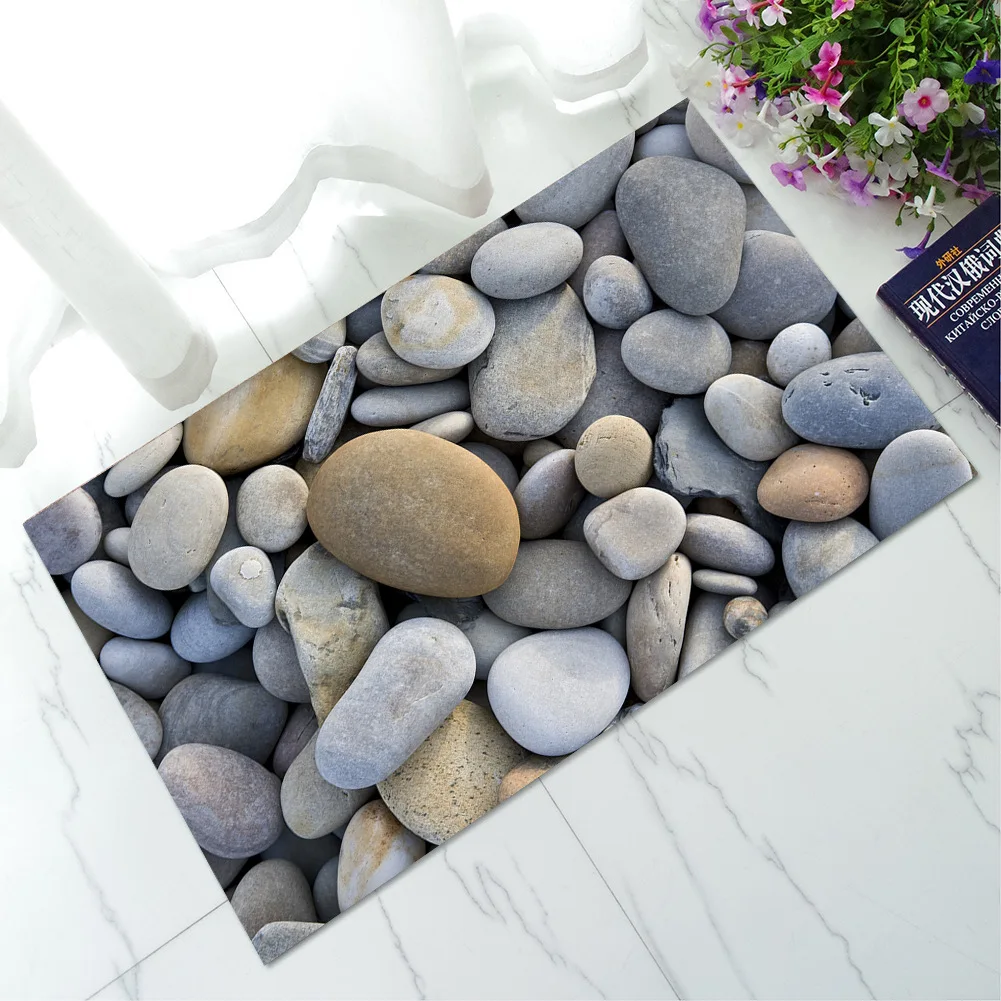 3D резиновые дверные коврики с каменным узором водонепроницаемый коврик для