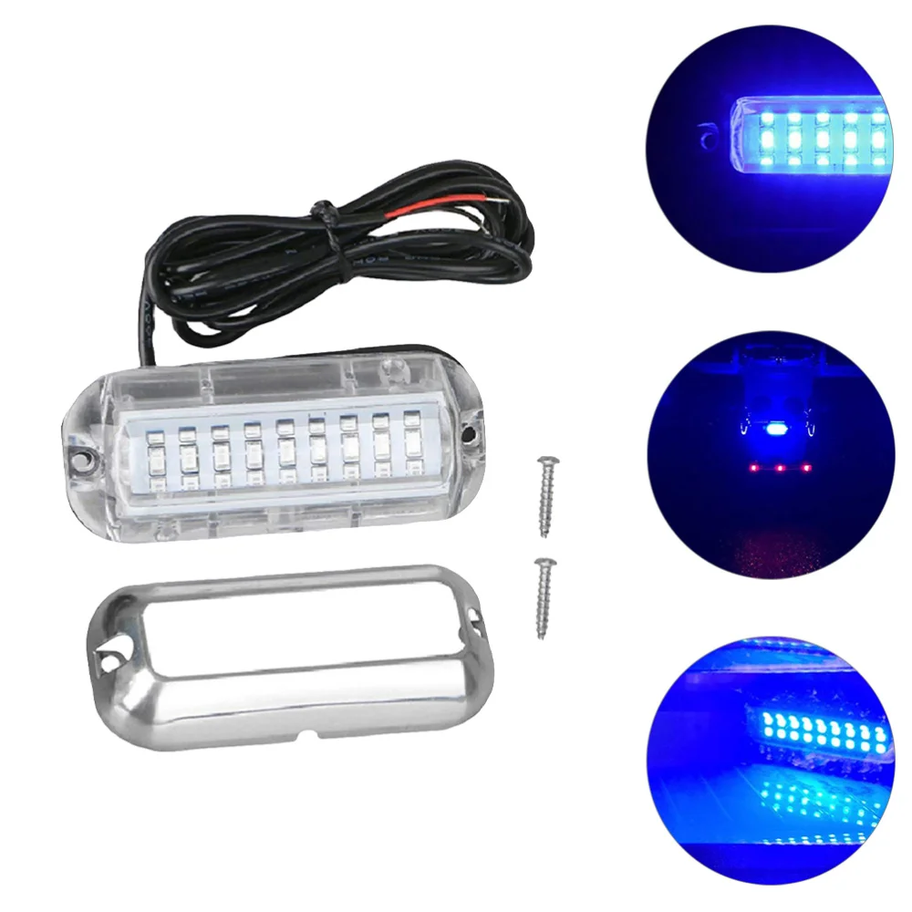 

2pcs 27 LED Stainless Steel Underwater Boat Lights Water Landscape Lighting Lamp