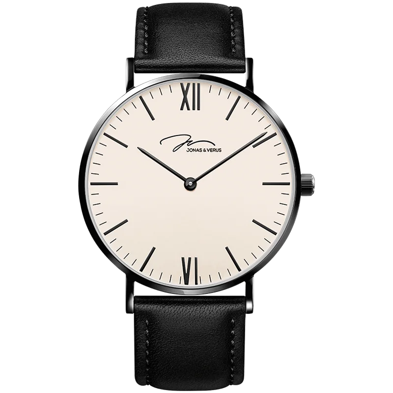 

40MM Big Dial Quartz Watch Ultra-thin Waterproof Belt Simple Fashion Retro Watch