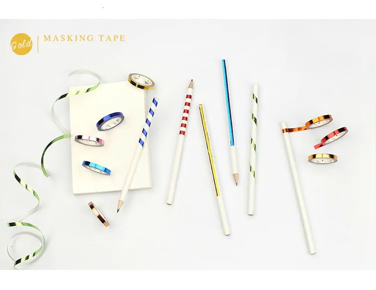 1PCS 5mm*5m Foil Kawaii Slim Washi Tape Scrapbooking Masking Tape Stickers Diary DIY Decoration School Office Stationery 024038