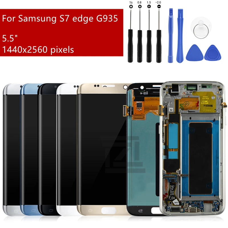 Для Samsung Galaxy дисплей S7 Edge ЖК сенсорный экран дигитайзер в сборе для samsung LCD G935F G935 с