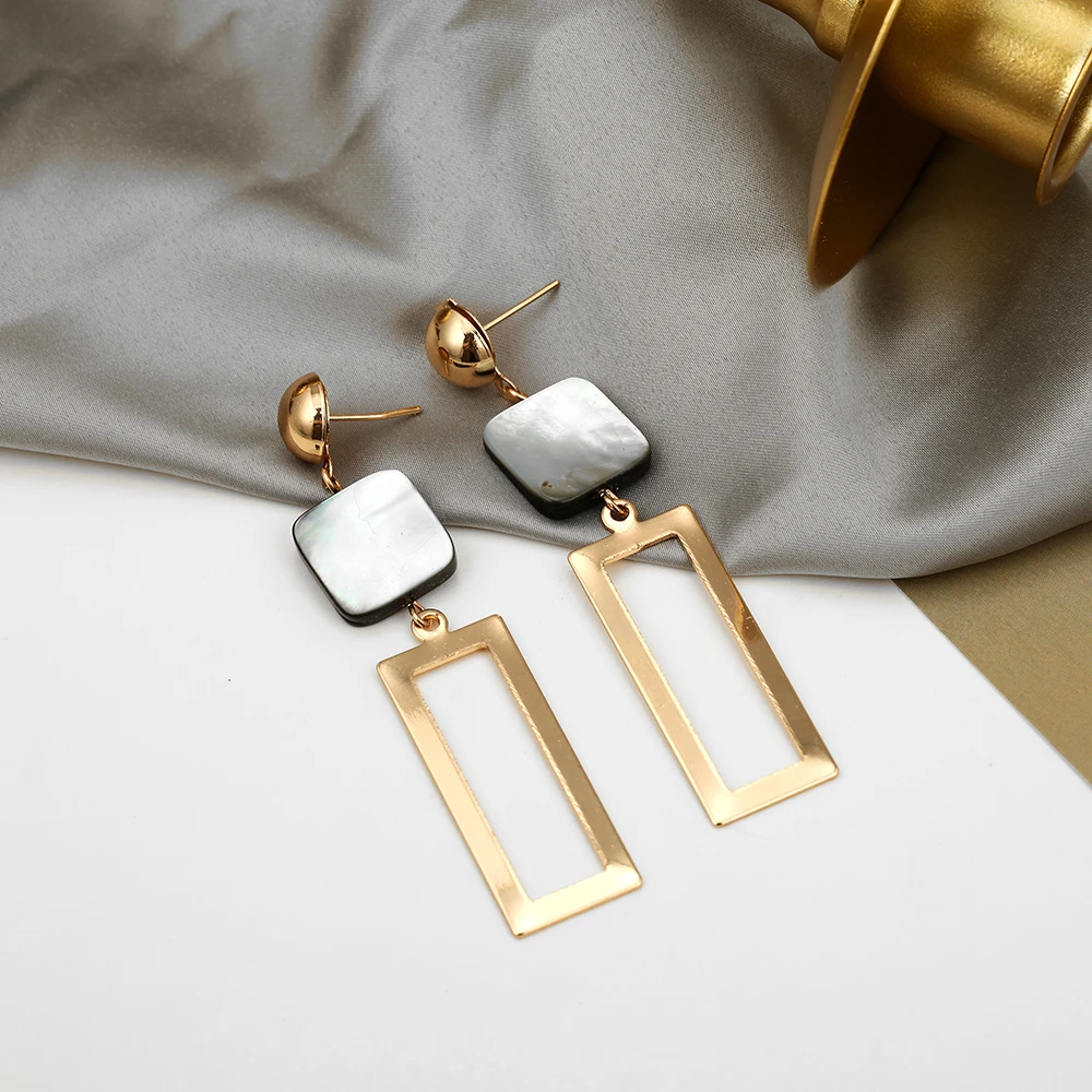 Акриловые серьги 2019 большие эффектные для женщин полимерные овальные квадратные