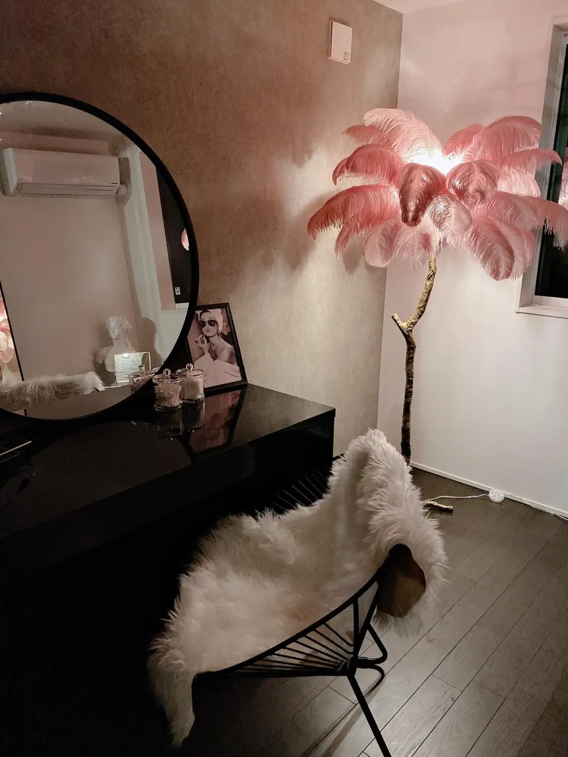 Напольная Лампа с пером для роскошной гостиной украшение зала отеля Свадебный