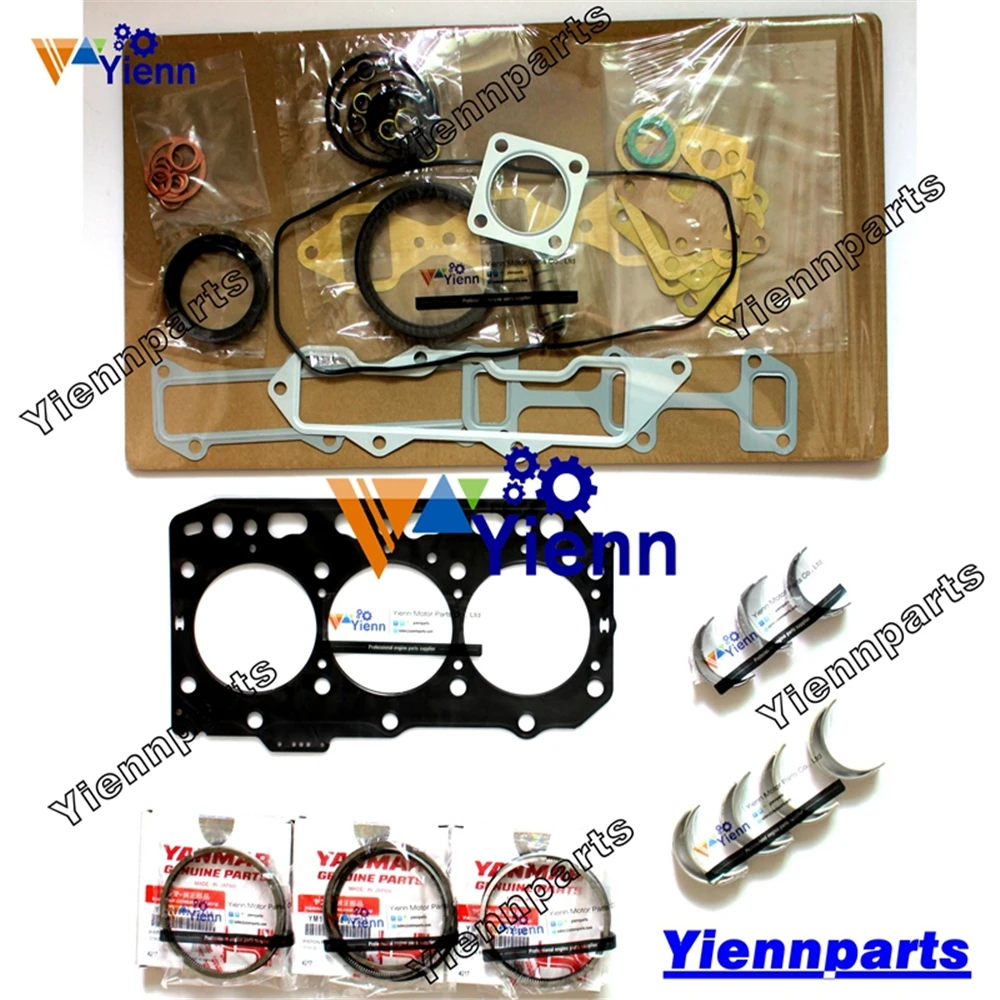 

3D84N-2 3D84N-2A Overhaul Re-ring Kit With Full Gasket Piston Ring Bearing For Komatsu Engine WA30-3 Loader Repair Parts