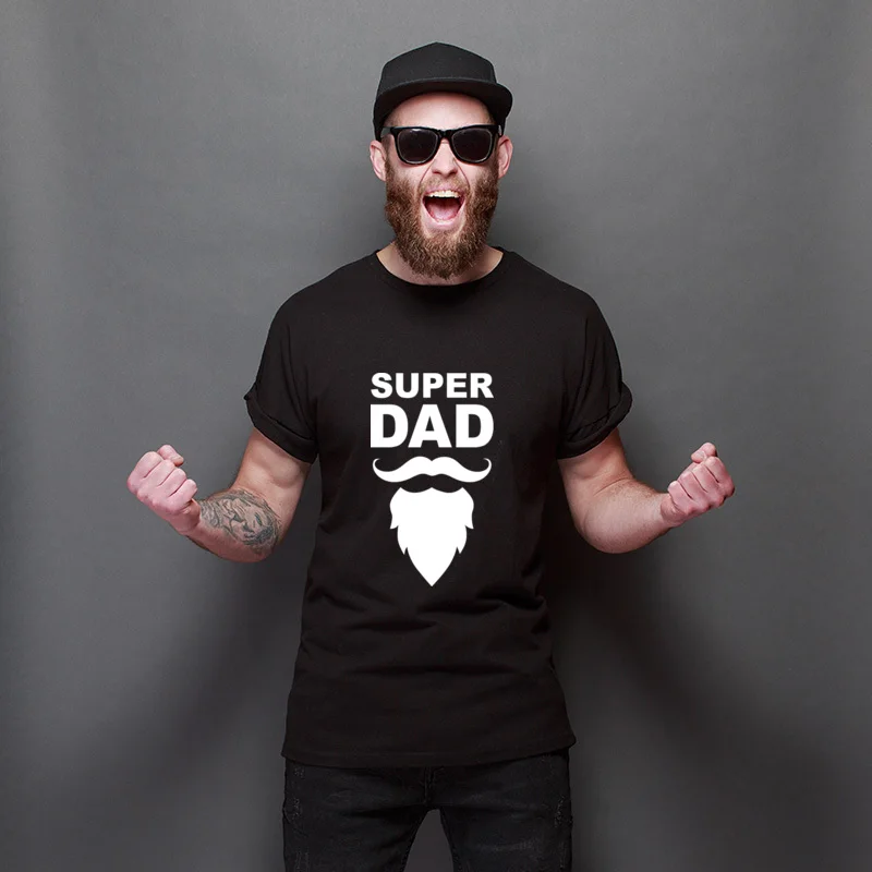 

Super Dad Printing Regular T Shirts Cartoon New Design Tees Fashion Newest Tee-Shirt For Adult