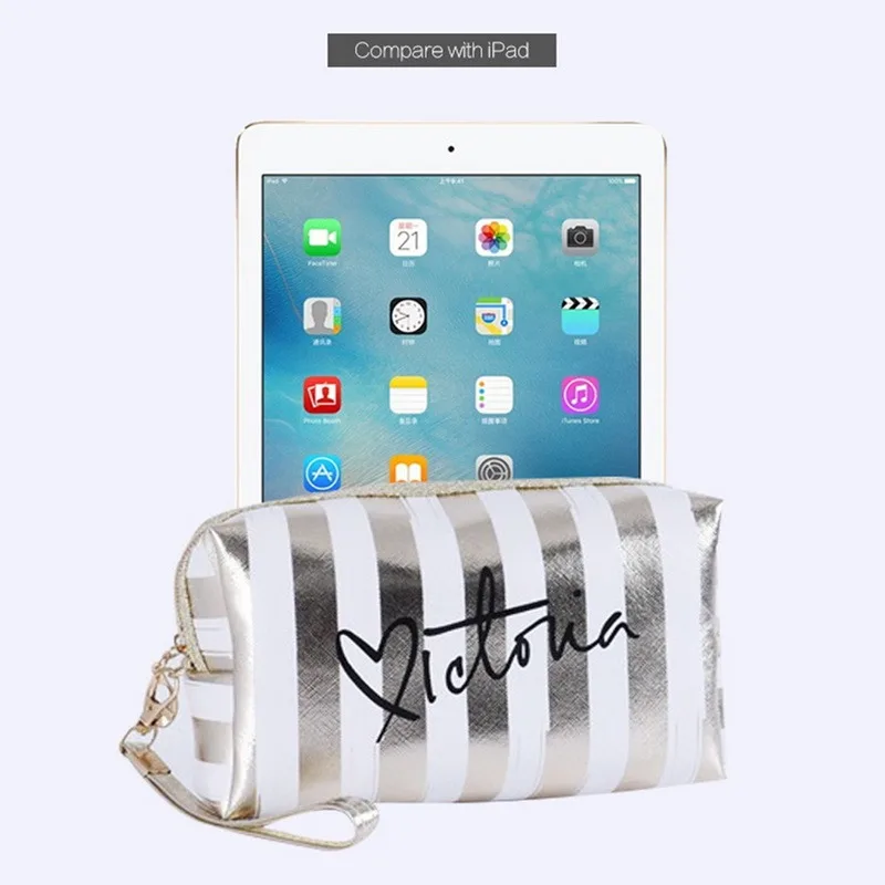 

Waterproof Laser Cosmetic Bags Women Make Up Bag PVC Pouch Wash Toiletry Bag Travel Organizer Case Purse Wristlet With Zipper