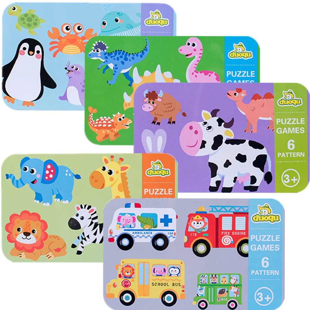 Деревянная игрушка-пазл для детей большая игра-пазл раннего развития Мультяшные