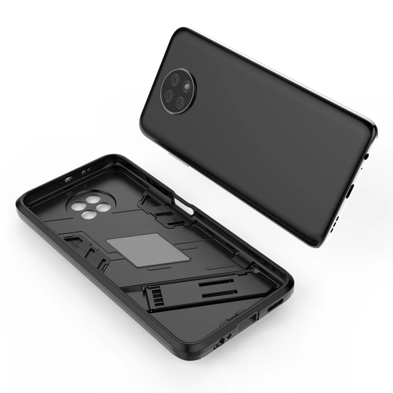 Hard Armor Back Cover For Xiaomi Redmi Note 9T 5G Case Phone holder Bumper Cover For Redmi Note 9T 5G Case For Redmi Note 9T 5G