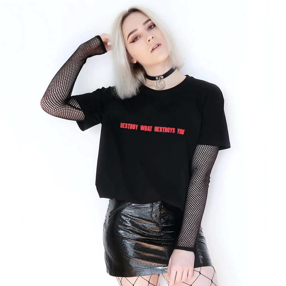 Женская футболка с коротким рукавом и принтом в стиле 90 х|Футболки| |