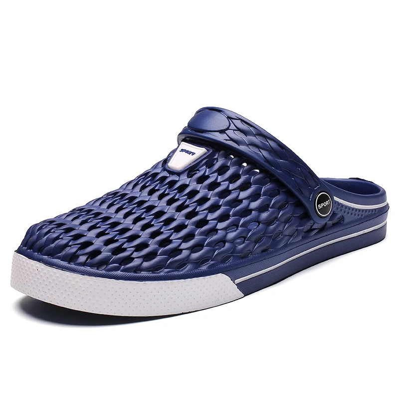 

Wholesale Summer Men Sandals Low Price Crocks Hole Shoes EVA Durable Fashion Garden Shoes Black Sandals 45 Large Size