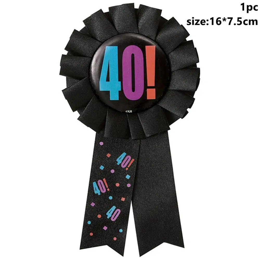 40th Badge Taoup Gold 40 одноразовая посуда для полотенец тарелка для стола одноразовая посуда для вечеринок 40th День Рождения Декор для родителей - Цвет: 40th Badge