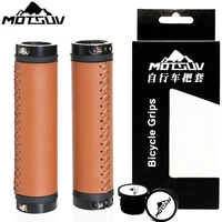2pcs vintage bike bicycle anti skid handlebar cover sleeve grips hand stitched leather retro grip cycling handle cover parts