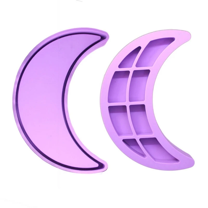 

Moon Tray Resin Mold Moon Phase Dish Tray Resin Silicone Casting Mold Frosting Moon Jewelry Storage Plate Mold Craft Tools