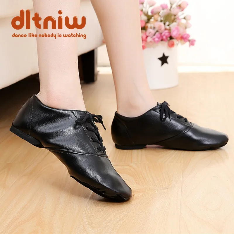 Женские танцевальные туфли из искусственной кожи ботинки на шнуровке для