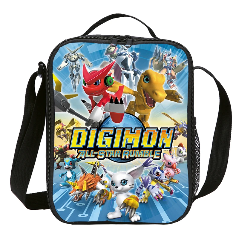 Сумка для обеда с цифровой печатью и изображением героев мультфильмов Digimon Adventure
