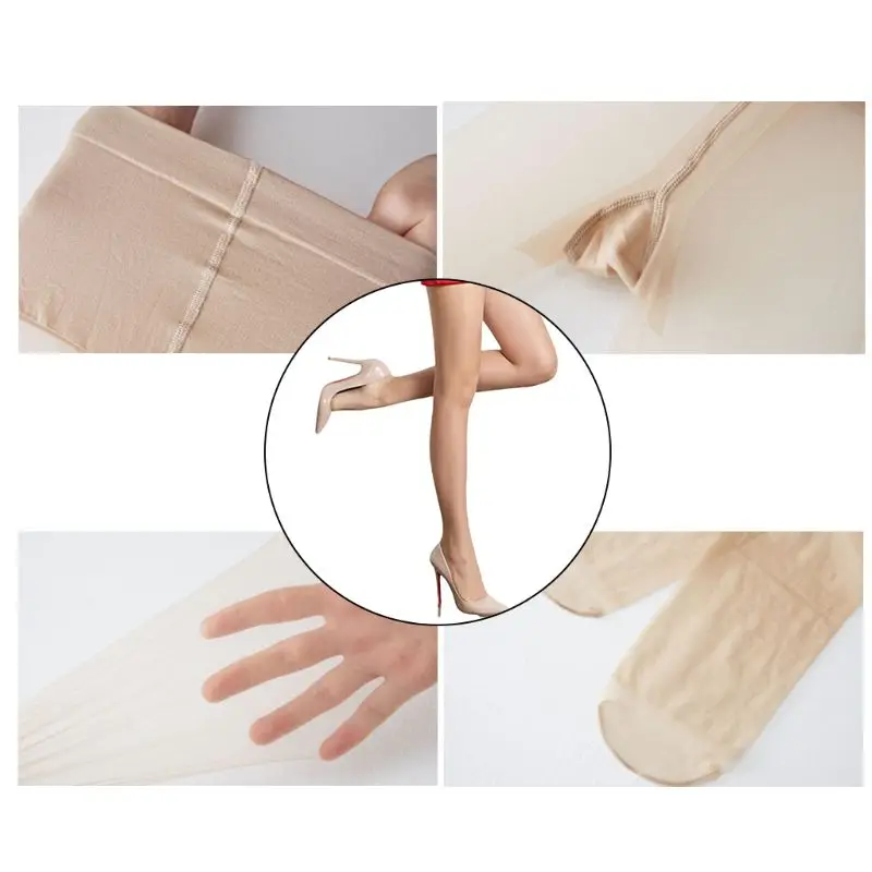 

Женские сексуальные ультрапрозрачные колготки 1D с высокой талией и Т-образным шаговым швом, прозрачные Бесшовные тонкие колготки