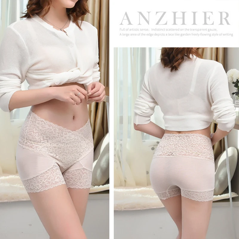 

Fashion Safety Shorts Women Boxer Shorts Sexy Lace High Elastic Skin-friendly Underpants Lift Buttock Women's Safety Shorts