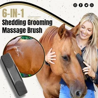 horses grooming brush massage comb horse shedding tool kit 6 in 1 shedding grooming massage horses neat pet grooming brush