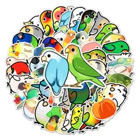 50pcs colorful parrot stickers for notebooks laptop scrapbook helmet kscraft cute sticker scrapbooking material craft supplies