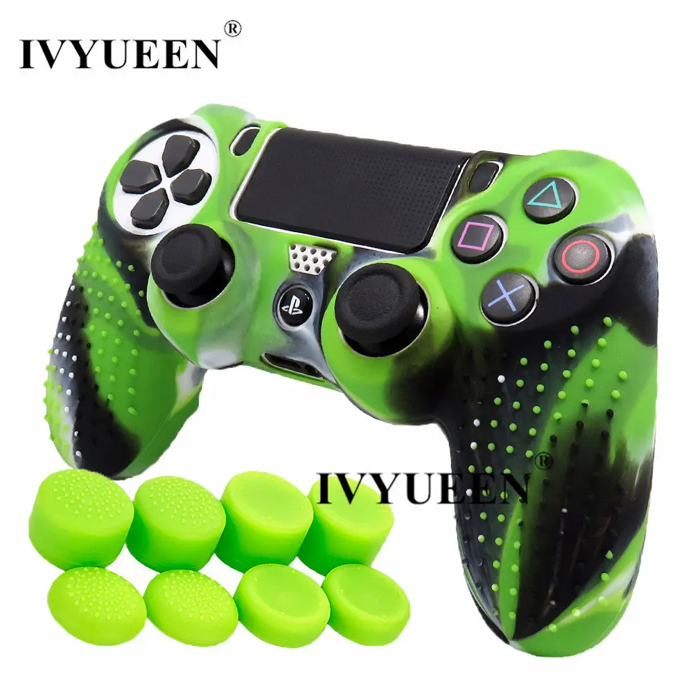 Фото IVYUEEN for PlayStation Dualshock 4 PS4 Pro Slim Controller Anti-slip Silicone Case Skin & 8 Analog Thumb Sticks Grip Cover Caps IVYUEEN for PlayStation Dualshock 4 PS4 Pro Slim Controller Anti-slip Silicone Case Skin & 8 Analog Thumb Sticks Grip Cover Caps