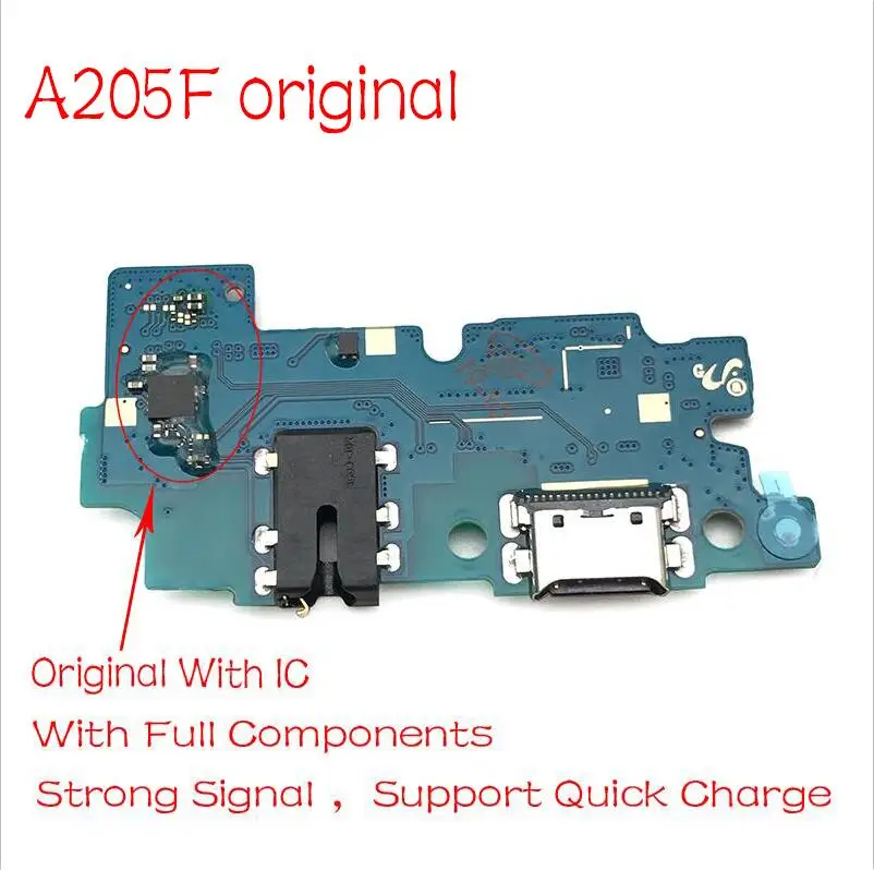 A205F Original 10 шт./лот USB разъем питания зарядки порт док-станция гибкий кабель для samsung Galaxy A20 A205F A205 A202F A202 - Цвет: A205F Original
