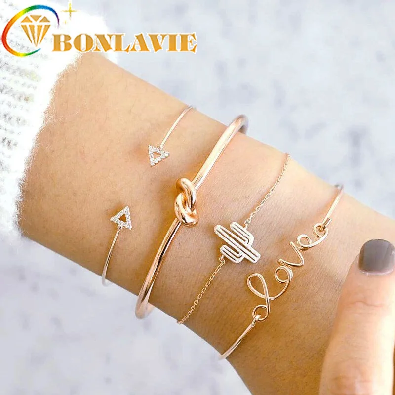 Новинка 4 шт./компл. браслет в стиле панк простой геометрический узел