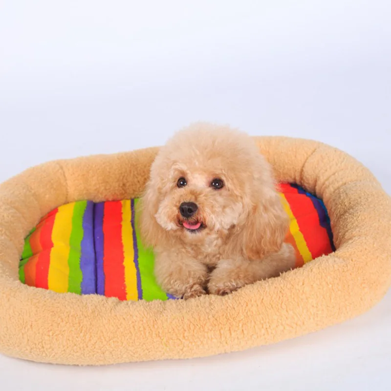 Теплая Флисовая кровать для собаки круглая подушка питомца разные размеры собак - Фото №1