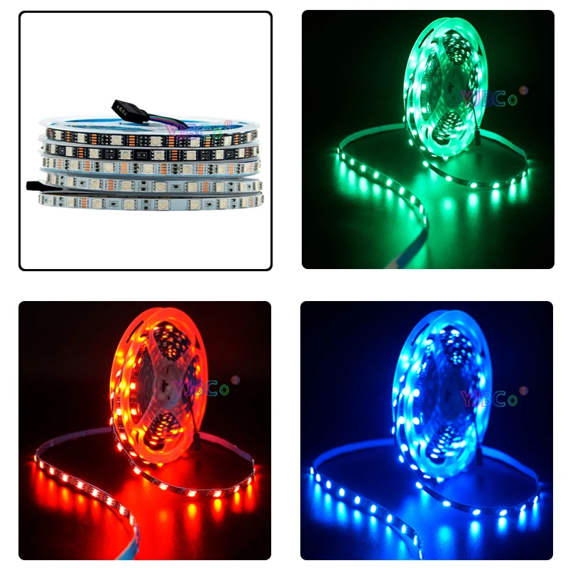 5V 12V 24V 5M SMD 5050 RGB LED Strip 60LEDs/M Flexible Lights Tape Narrow side 6mm width PCB Not waterproof free shipping