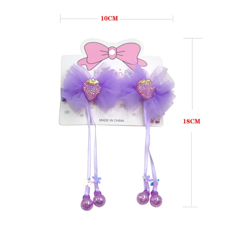 6 шт./3 карты милые клубники элегантный сетчатый зажим для маленьких девочек