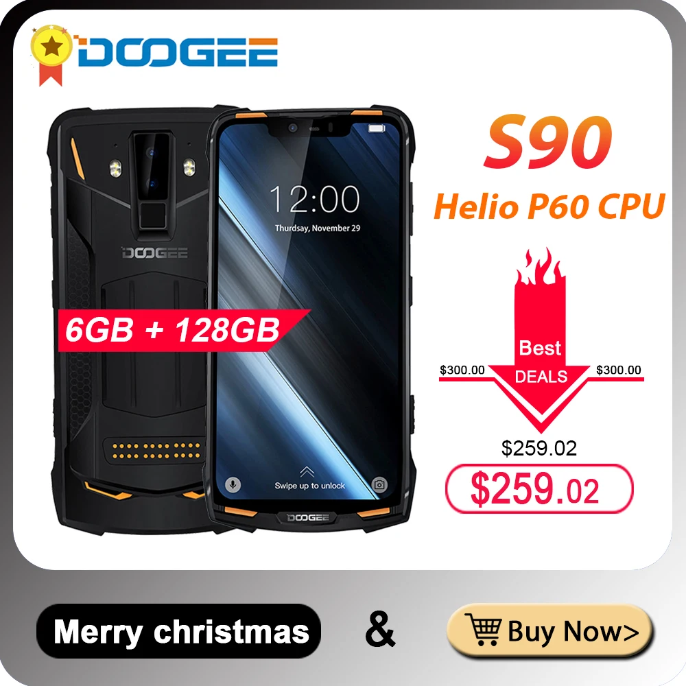 DOOGEE S90 модульный смартфон Helio P60 Восьмиядерный NFC 6 18 FHD + Android 8 1 IP68/IP69K ГБ 128 16 МП