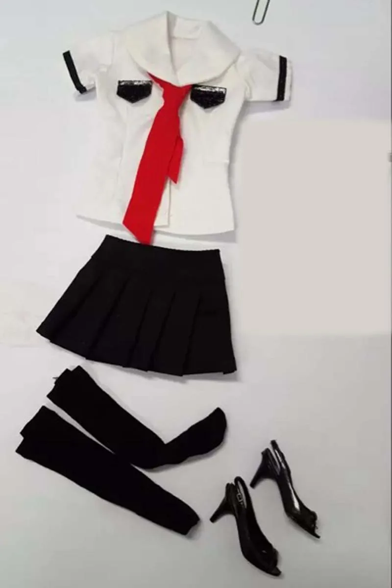 1/6 Scale Gothic Summer Student School Uniform with Coat Skirt Stockings Fit for 12in Phicen Hottoy Scene Toy | Игрушки и хобби