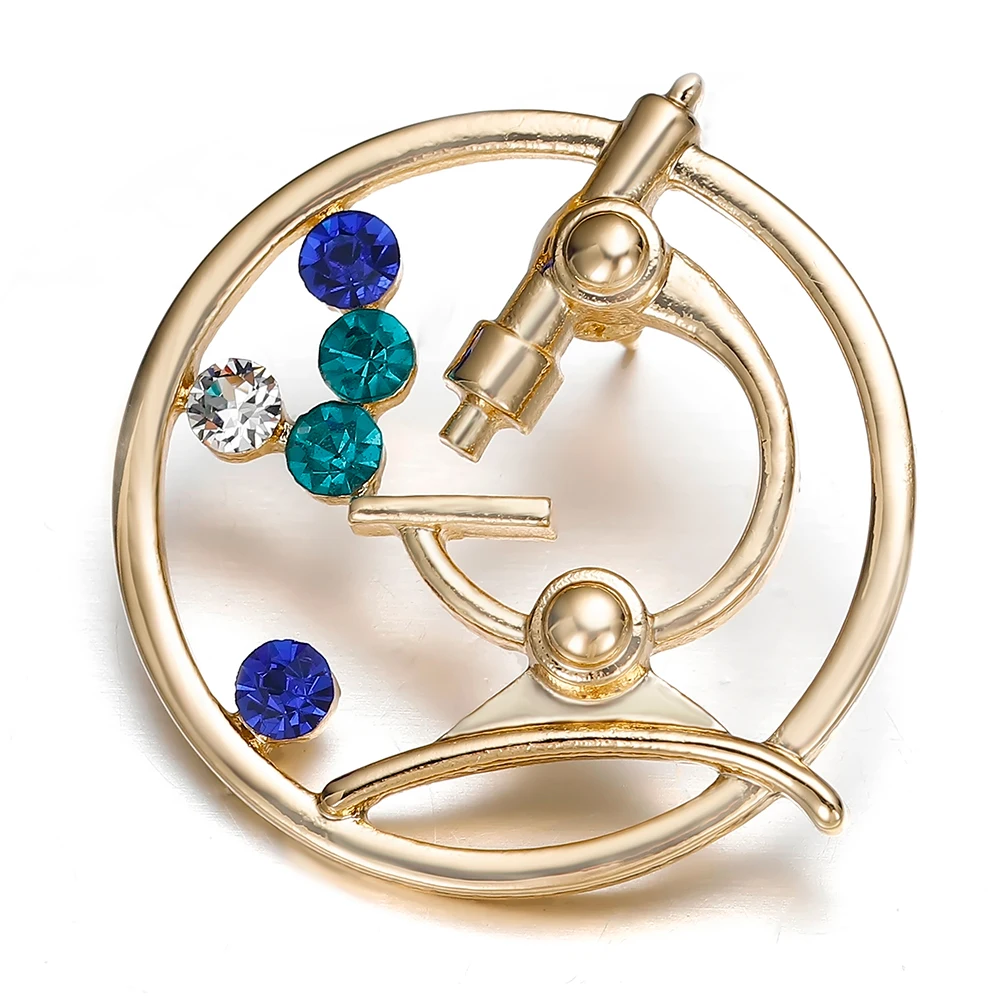 Милый Кристалл булавка металлическая брошь микроскоп медицинский модный