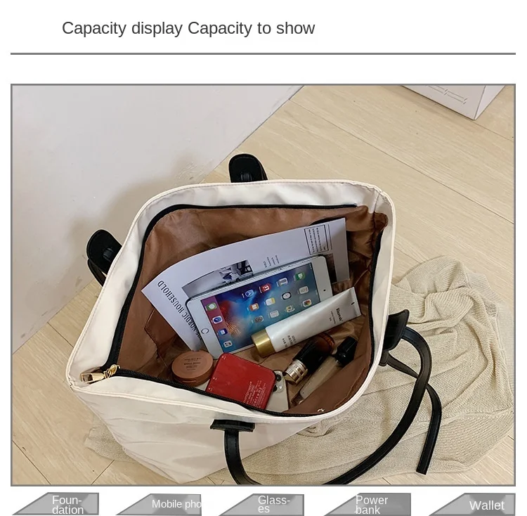 

2021 New summer women's one shoulder Oxford cloth outdoor leisure work dumpling bag large handbag tote bag