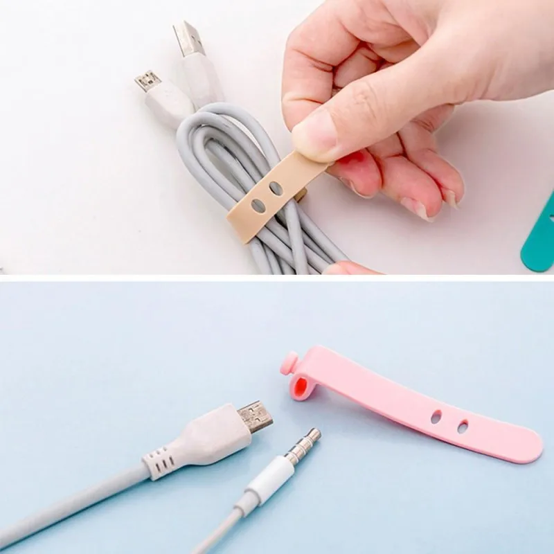 2021 new 4 pcs universal management wire cord fixer charger organizer new phone cable winder wrap earphone clipsilicone holder free global shipping