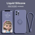 Чехол с кольцом-держателем для iPhone 13, 12 Mini, 11 Pro Max, XR, X, XS, 6, 6S, 7, 8 Plus, SE 2020, с ремешком на руку