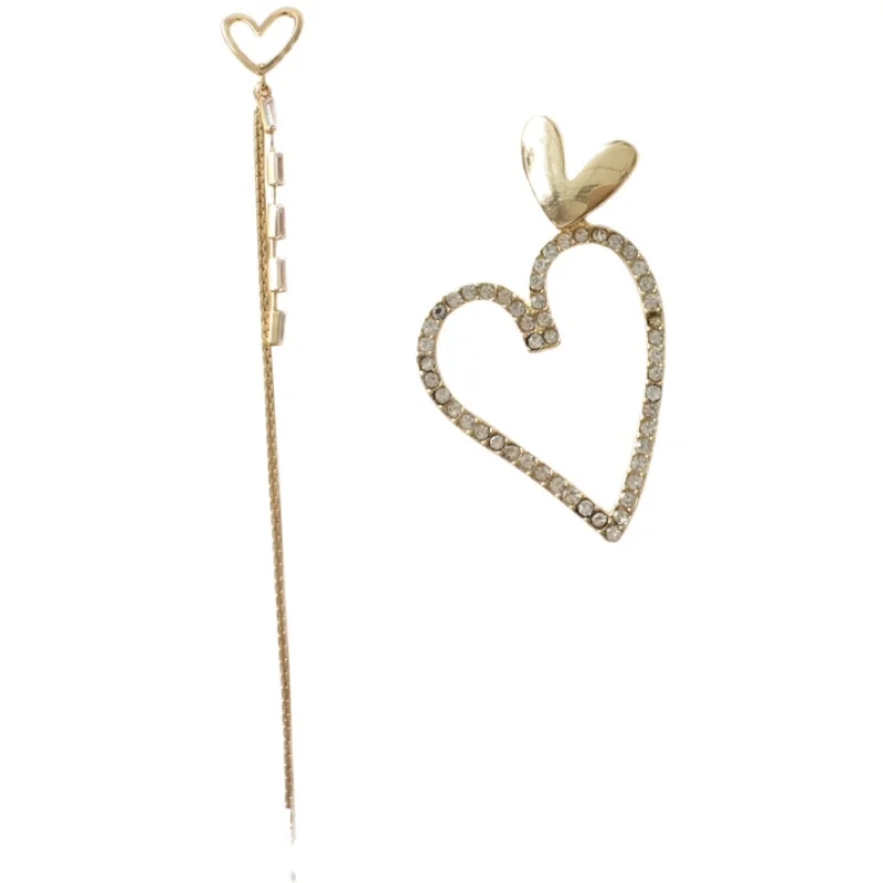 

Bilandi S925 needle Fashion Jewelry Love Earrings Popular Design Sweet Temperament Asymmetrical Drop Earrings For Women Gifts